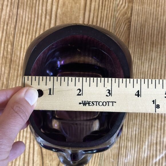 Kosta Boda Still Life Skull Candle Holder Crystal Glass Purple - Picture 11 of 12